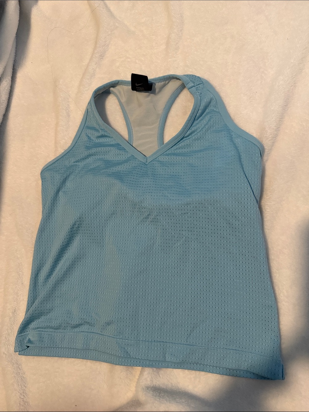 Nike Women's Sky Blue Perforated Racerback Tank